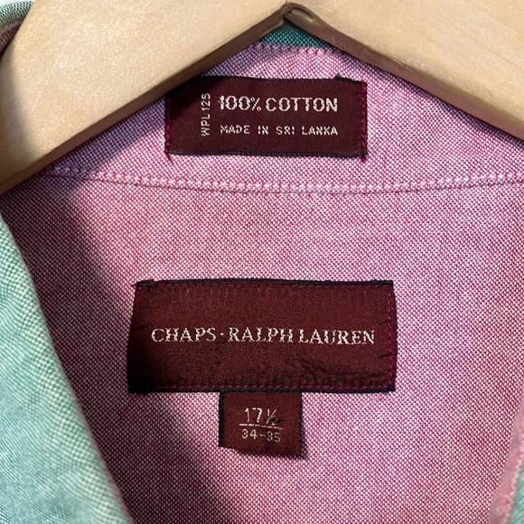 Chaps Ralph Lauren Men's Green Button-Down Shirt - Picture 3 of 5